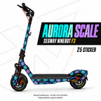 AURORA SCALE Skin für Segway Ninebot F3. Felgenaufkleber separat erhältlich.