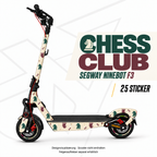 CHESS CLUB Skin für Segway Ninebot F3. Felgenaufkleber separat erhältlich.