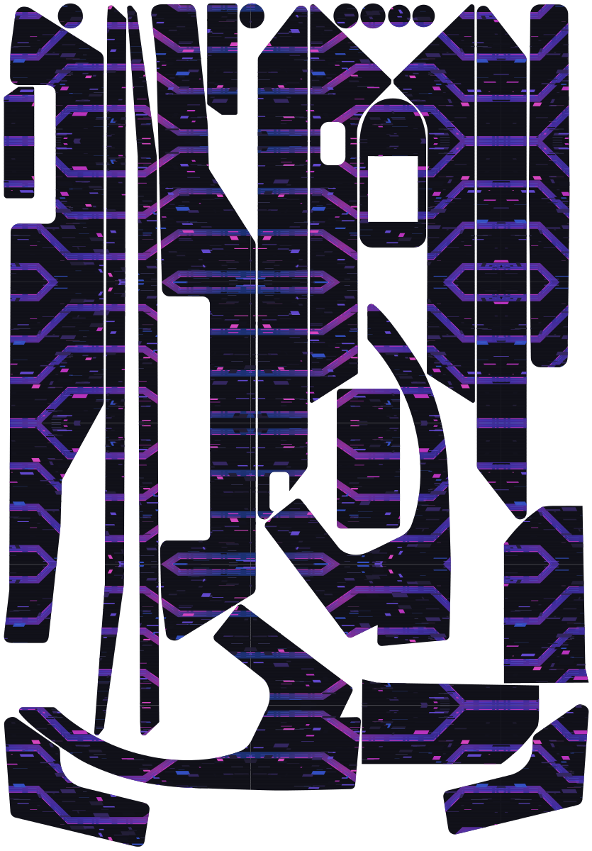 GLITCH PHANTOM für Segway Ninebot F3: 25 Originalteile des Skin-Sets.