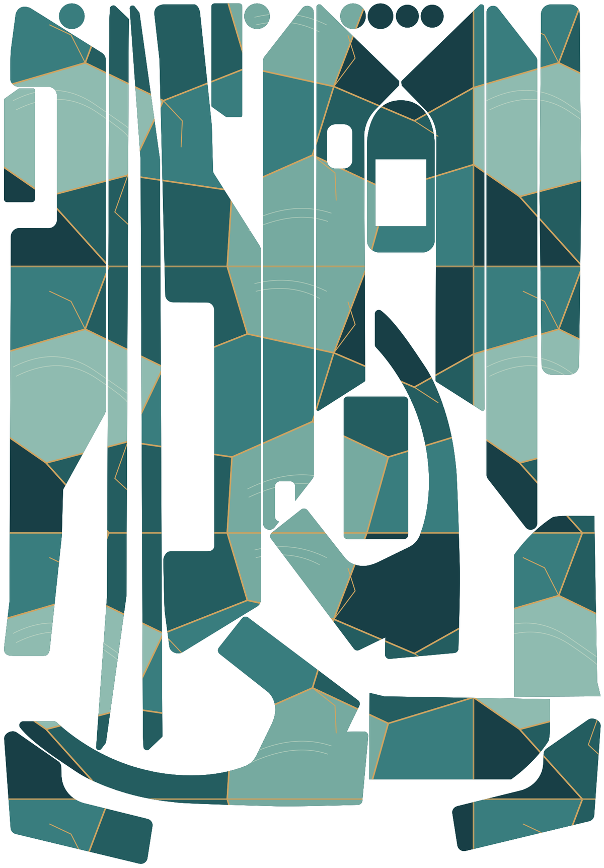 KINTSUGI CURRENT für Segway Ninebot F3: 25 Originalteile des Skin-Sets.