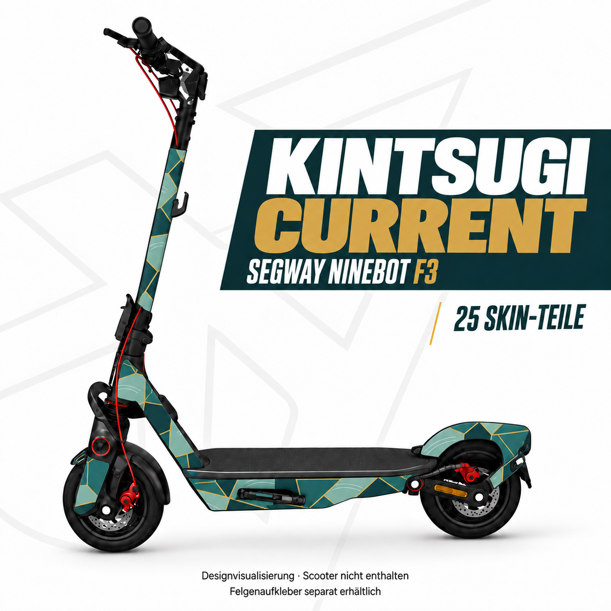 KINTSUGI CURRENT Skin für Segway Ninebot F3. Felgenaufkleber separat erhältlich.