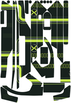 LIME RUSH für Segway Ninebot F3: 25 Originalteile des Skin-Sets.