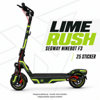 LIME RUSH Skin für Segway Ninebot F3. Felgenaufkleber separat erhältlich.