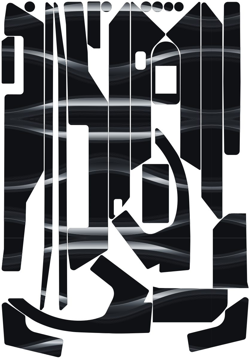 OBSIDIAN FLOW für Segway Ninebot F3: 25 Originalteile des Skin-Sets.