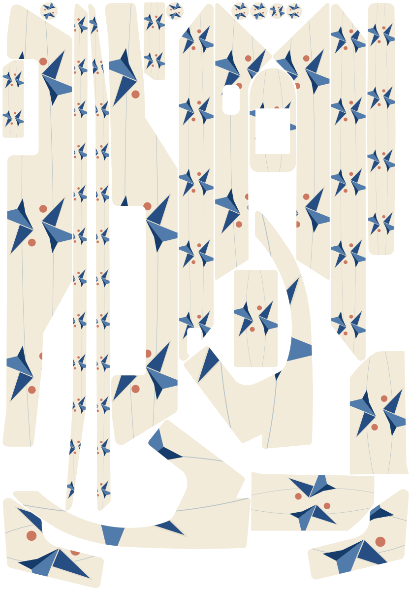 ORIGAMI SKY für Segway Ninebot F3: 25 Originalteile des Skin-Sets.