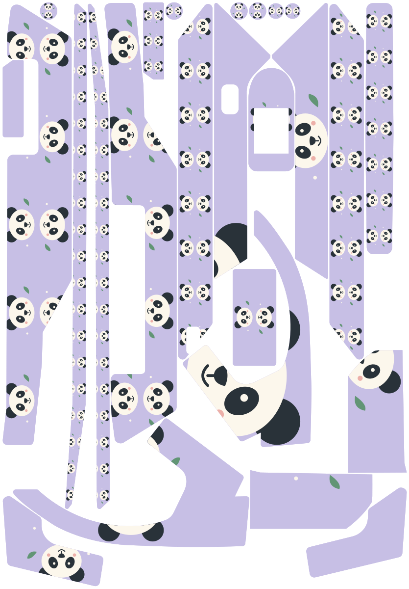 PANDA PLAY für Segway Ninebot F3: 25 Originalteile des Skin-Sets.