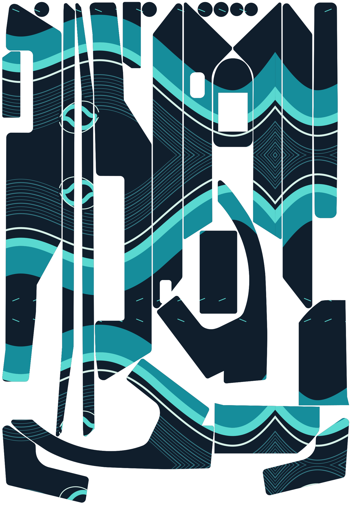 TIDAL SHIFT für Segway Ninebot F3: 25 Originalteile des Skin-Sets.