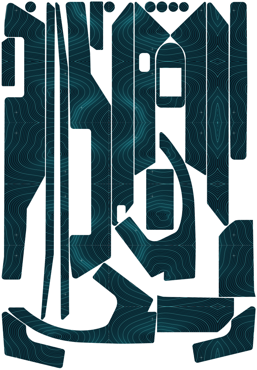 TOPO DRIFT für Segway Ninebot F3: 25 Originalteile des Skin-Sets.
