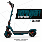 TOPO DRIFT Skin für Segway Ninebot F3. Felgenaufkleber separat erhältlich.