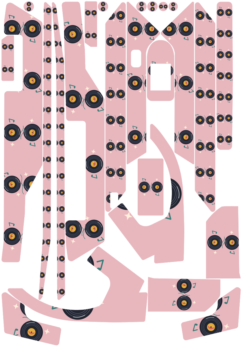VINYL GROOVE für Segway Ninebot F3: 25 Originalteile des Skin-Sets.