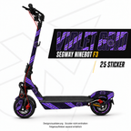 VIOLET GRID Skin für Segway Ninebot F3. Felgenaufkleber separat erhältlich.