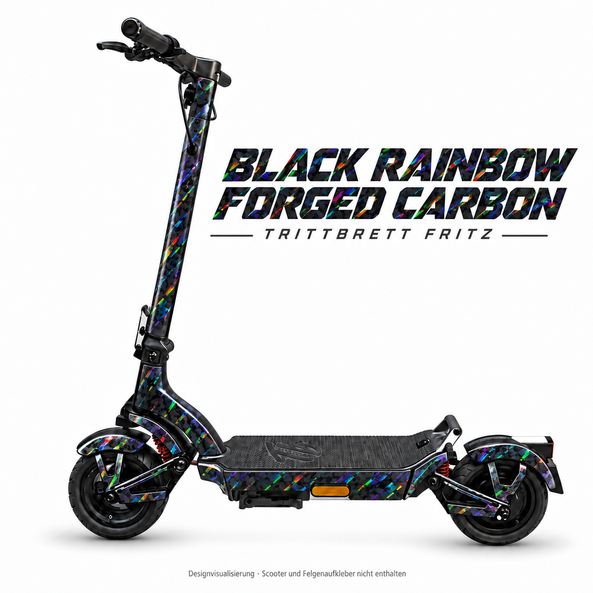 TRITTBRETT FRITZ Skin – BLACK RAINBOW FORGED CARBON