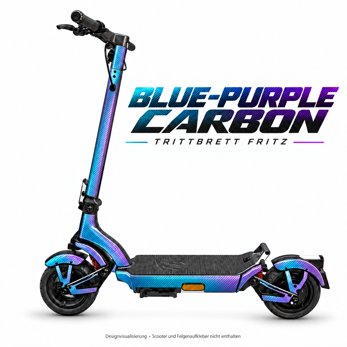TRITTBRETT FRITZ Skin – BLUE-PURPLE CARBON