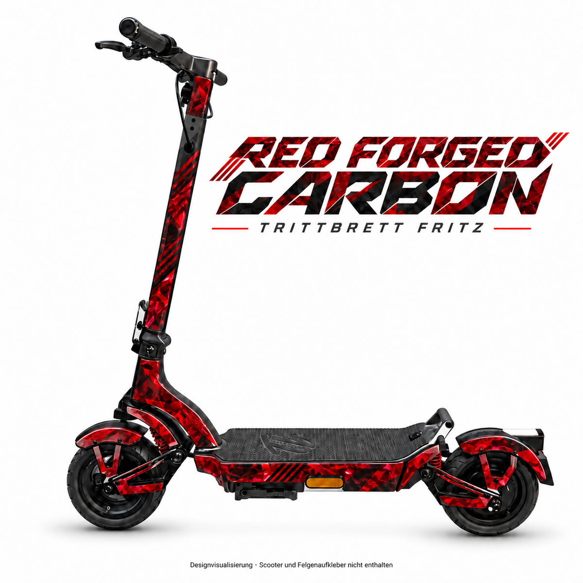 TRITTBRETT FRITZ Skin – RED FORGED CARBON