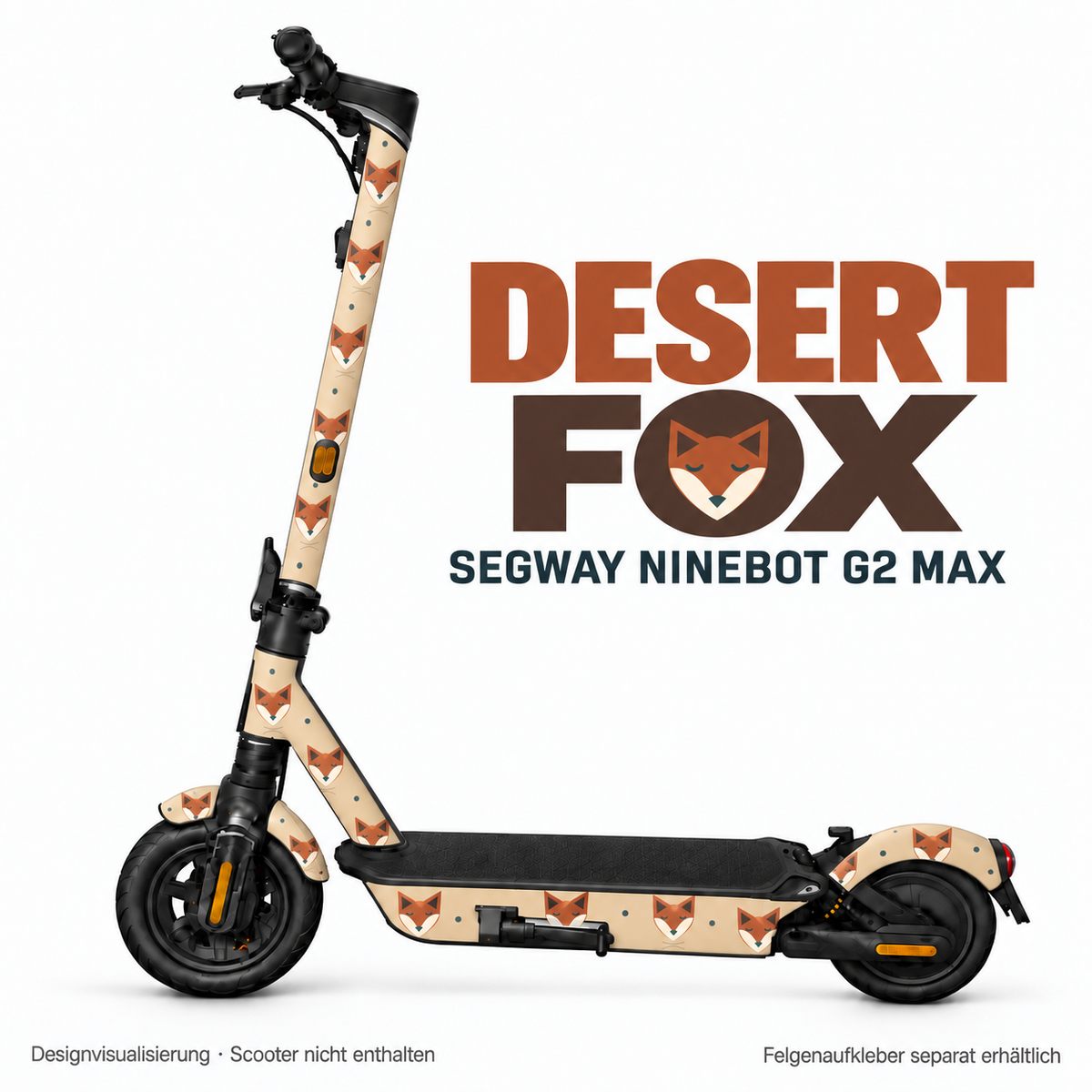 DESERT FOX Skin für Segway Ninebot MAX G2. Felgenaufkleber separat erhältlich.