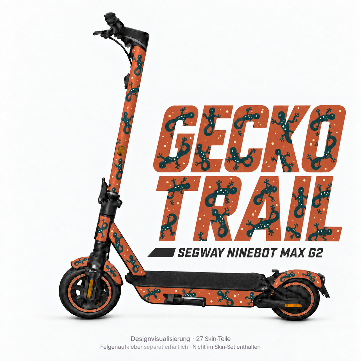 GECKO TRAIL Skin für Segway Ninebot MAX G2. Felgenaufkleber separat erhältlich.