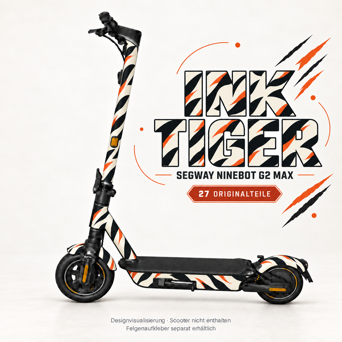 INK TIGER Skin für Segway Ninebot MAX G2. Felgenaufkleber separat erhältlich.