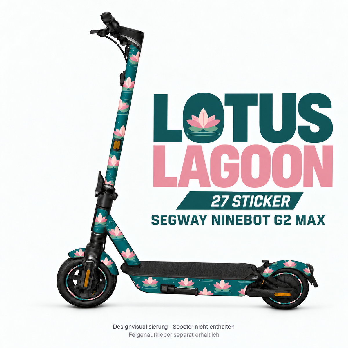 LOTUS LAGOON Skin für Segway Ninebot MAX G2. Felgenaufkleber separat erhältlich.