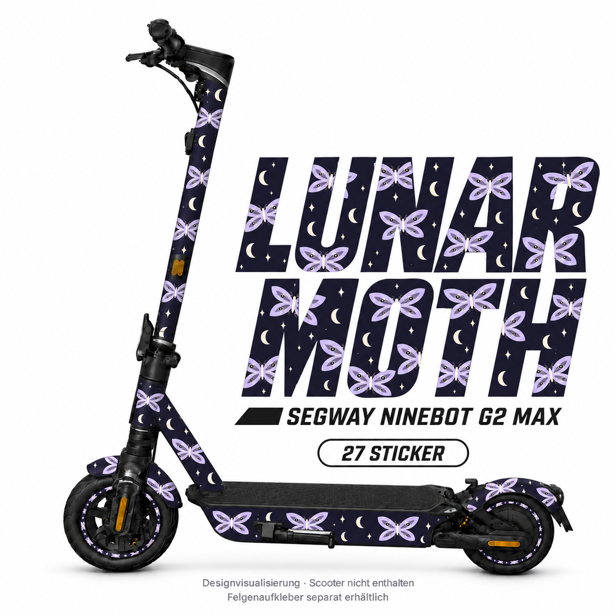 LUNAR MOTH Skin für Segway Ninebot MAX G2. Felgenaufkleber separat erhältlich.