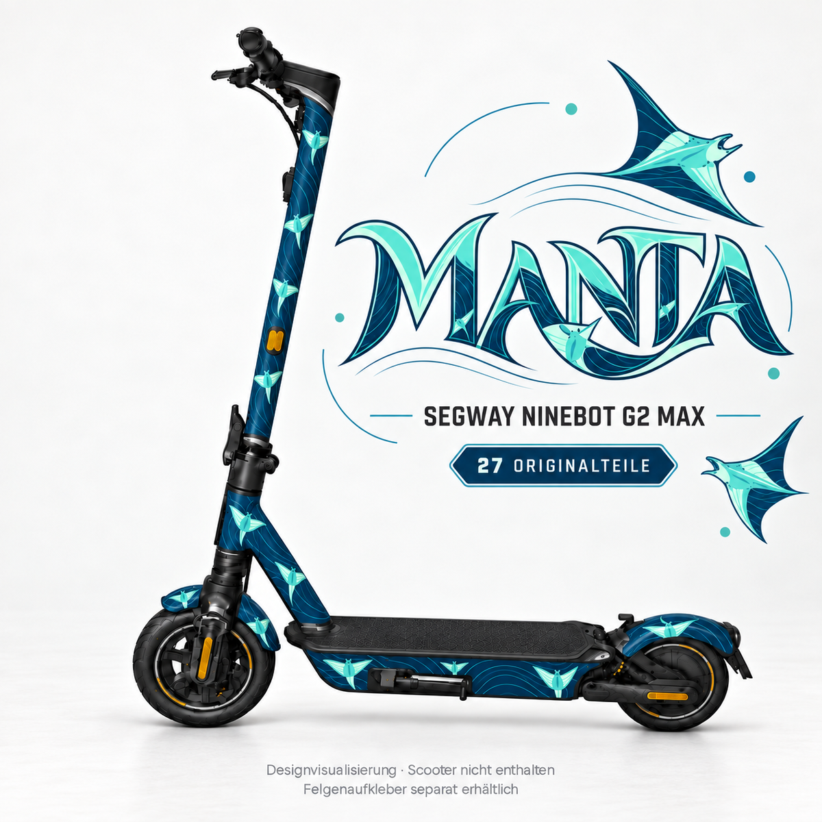 MANTA Skin für Segway Ninebot MAX G2. Felgenaufkleber separat erhältlich.