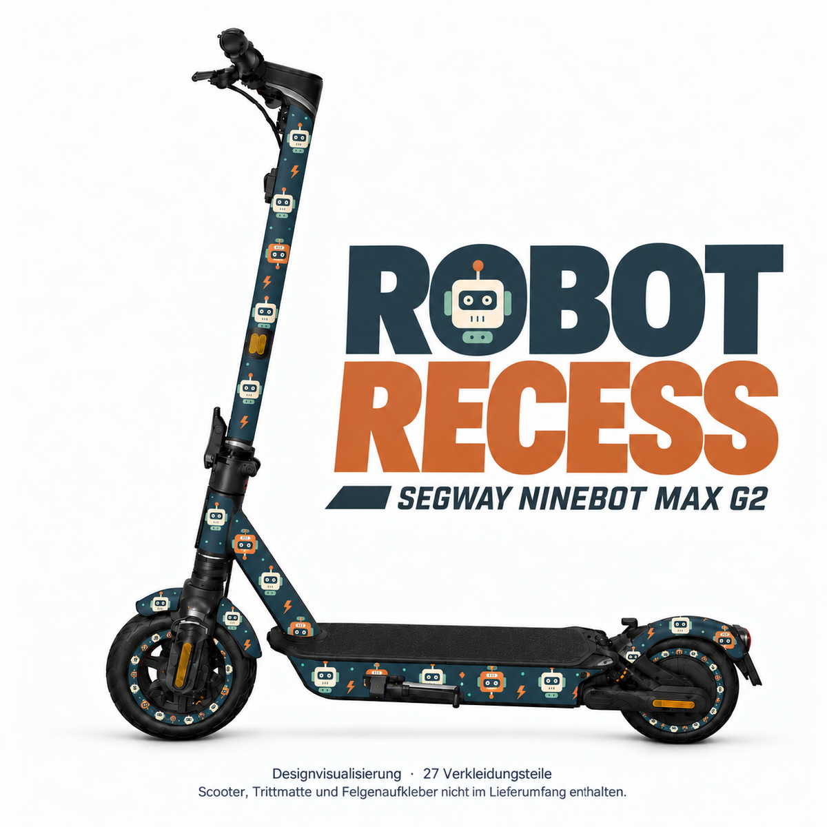ROBOT RECESS Skin für Segway Ninebot MAX G2. Felgenaufkleber separat erhältlich.