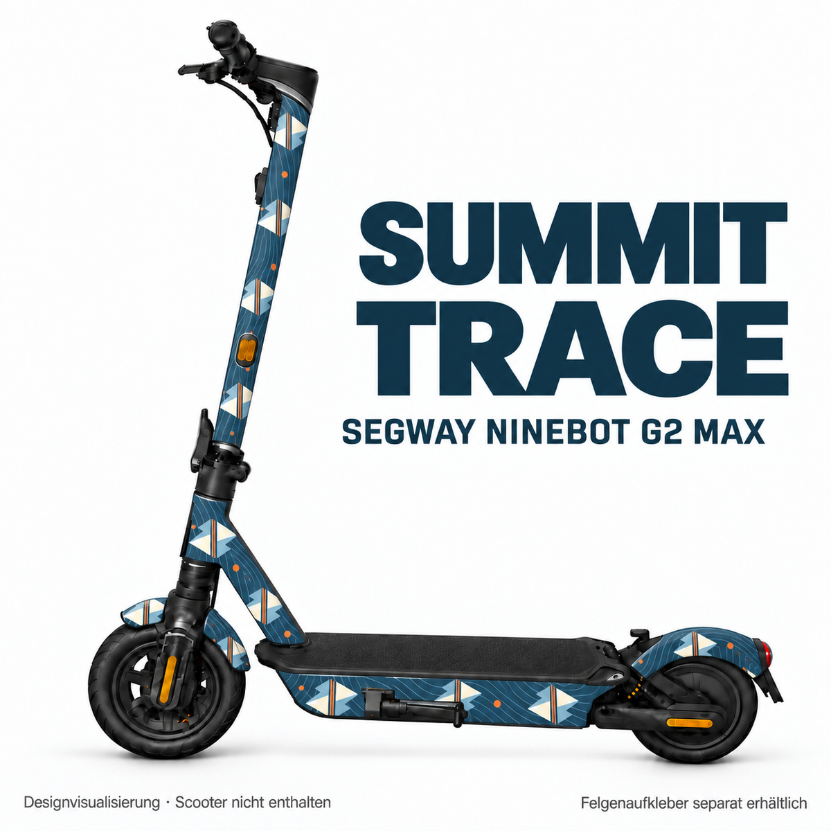 SUMMIT TRACE Skin für Segway Ninebot MAX G2. Felgenaufkleber separat erhältlich.