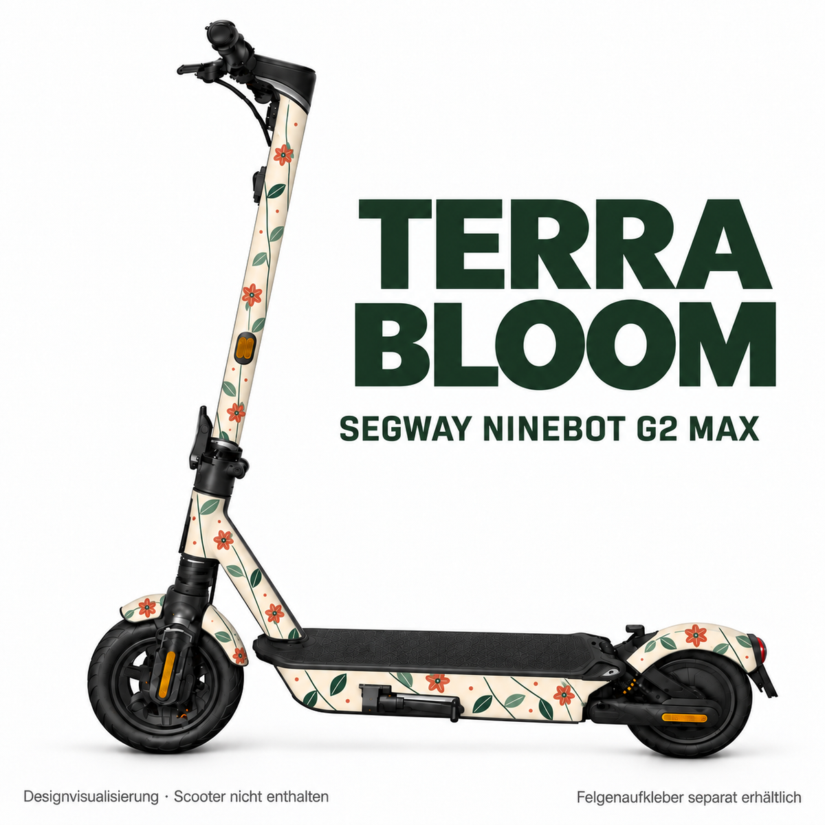 TERRA BLOOM Skin für Segway Ninebot MAX G2. Felgenaufkleber separat erhältlich.