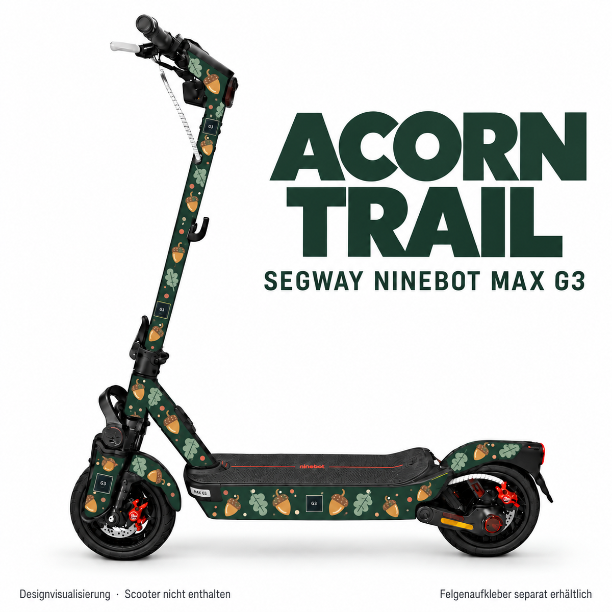 ACORN TRAIL Skin für Segway Ninebot MAX G3. Felgenaufkleber separat erhältlich.