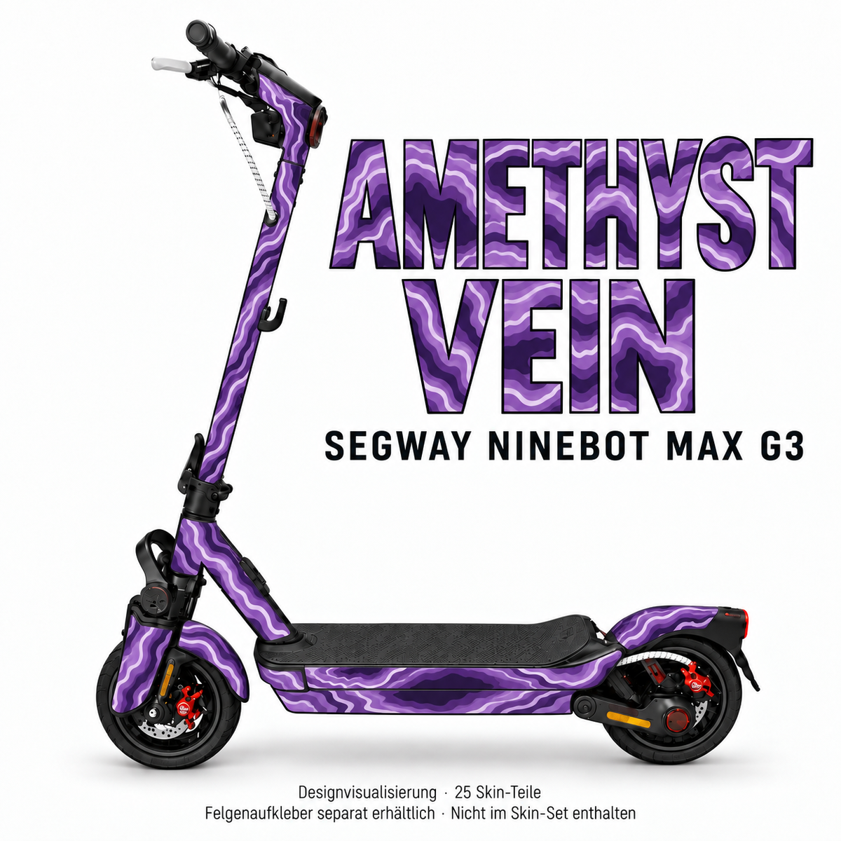 AMETHYST VEIN Skin für Segway Ninebot MAX G3. Felgenaufkleber separat erhältlich.
