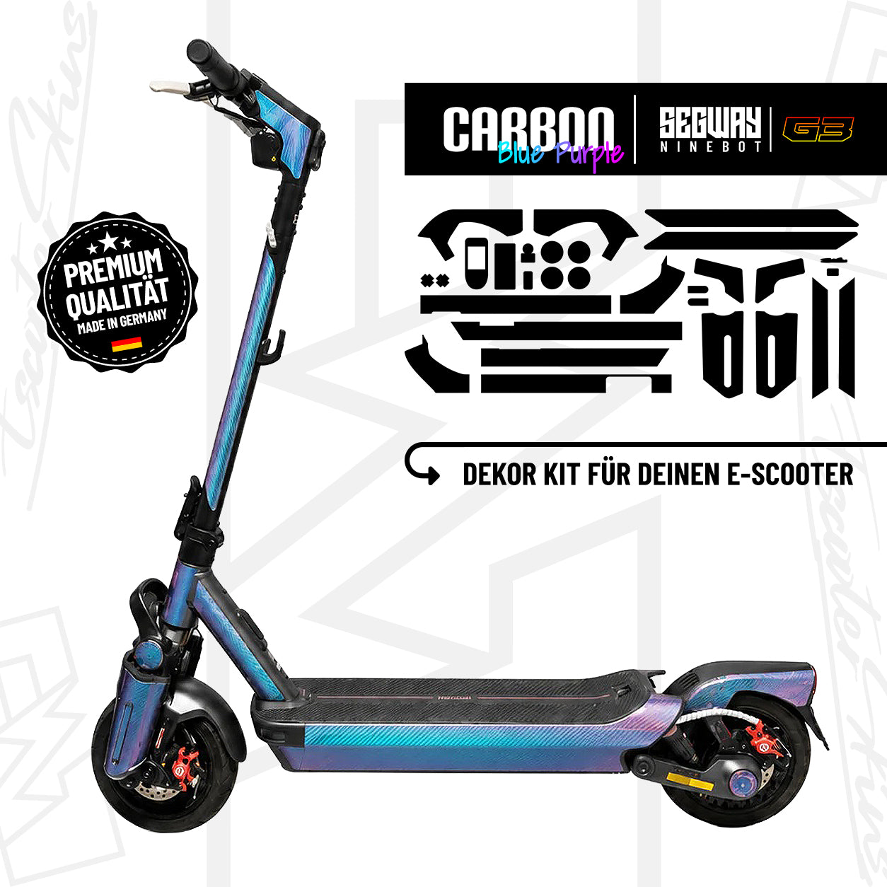 SEGWAY NINEBOT G3 SKIN | BLUE-PURPLE CARBON