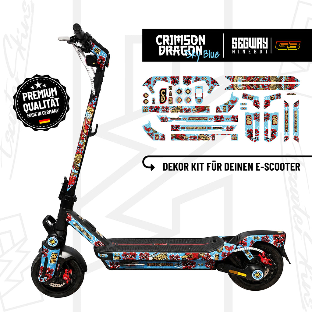 SEGWAY NINEBOT G3 SKIN | CRIMSON DRAGON SKY BLUE