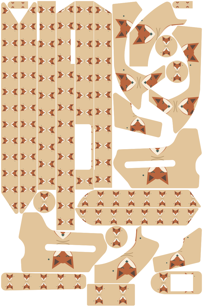 DESERT FOX für Segway Ninebot MAX G3: 25 Originalteile des Skin-Sets.