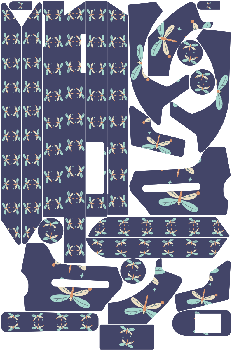 DRAGONFLY DUSK für Segway Ninebot MAX G3: 25 Originalteile des Skin-Sets.