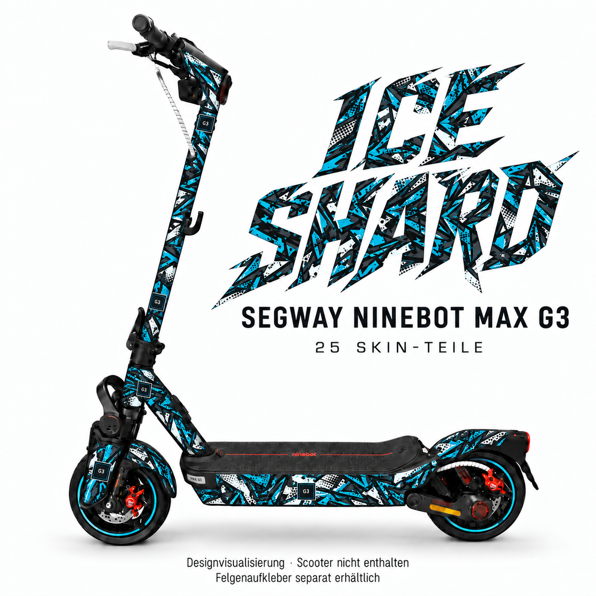 ICE SHARD Skin für Segway Ninebot MAX G3. Felgenaufkleber separat erhältlich.