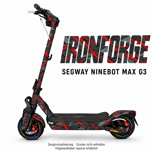 IRONFORGE Skin für Segway Ninebot MAX G3. Felgenaufkleber separat erhältlich.