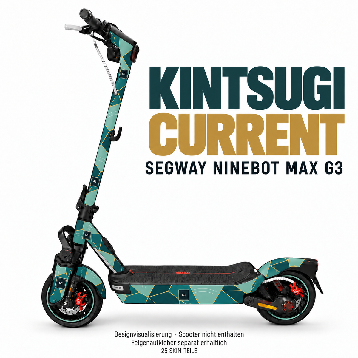 KINTSUGI CURRENT Skin für Segway Ninebot MAX G3. Felgenaufkleber separat erhältlich.