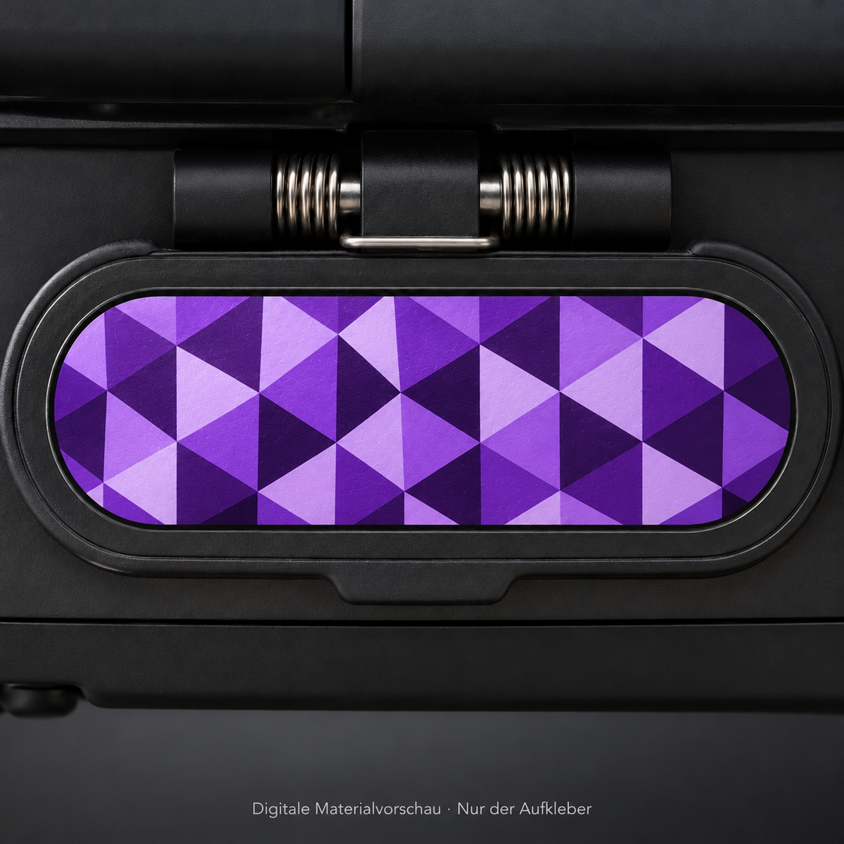 Ladeklappen-Sticker Violet Prism – digitale Designvorschau an der Ladeklappe, nur der Aufkleber enthalten