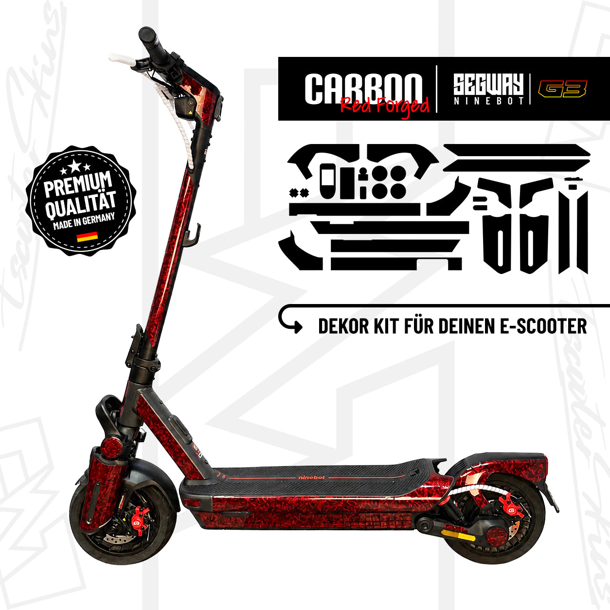 SEGWAY NINEBOT G3 SKIN | RED FORGED CARBON