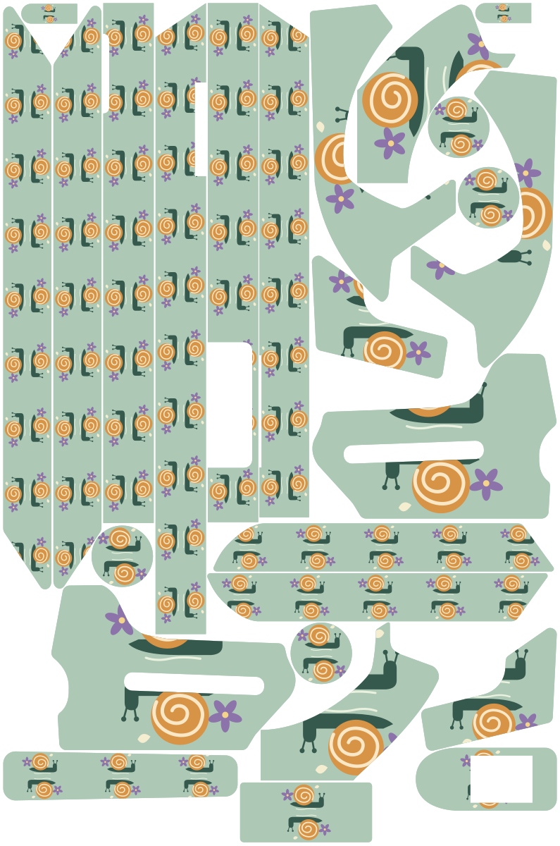 SNAIL PARADE für Segway Ninebot MAX G3: 25 Originalteile des Skin-Sets.
