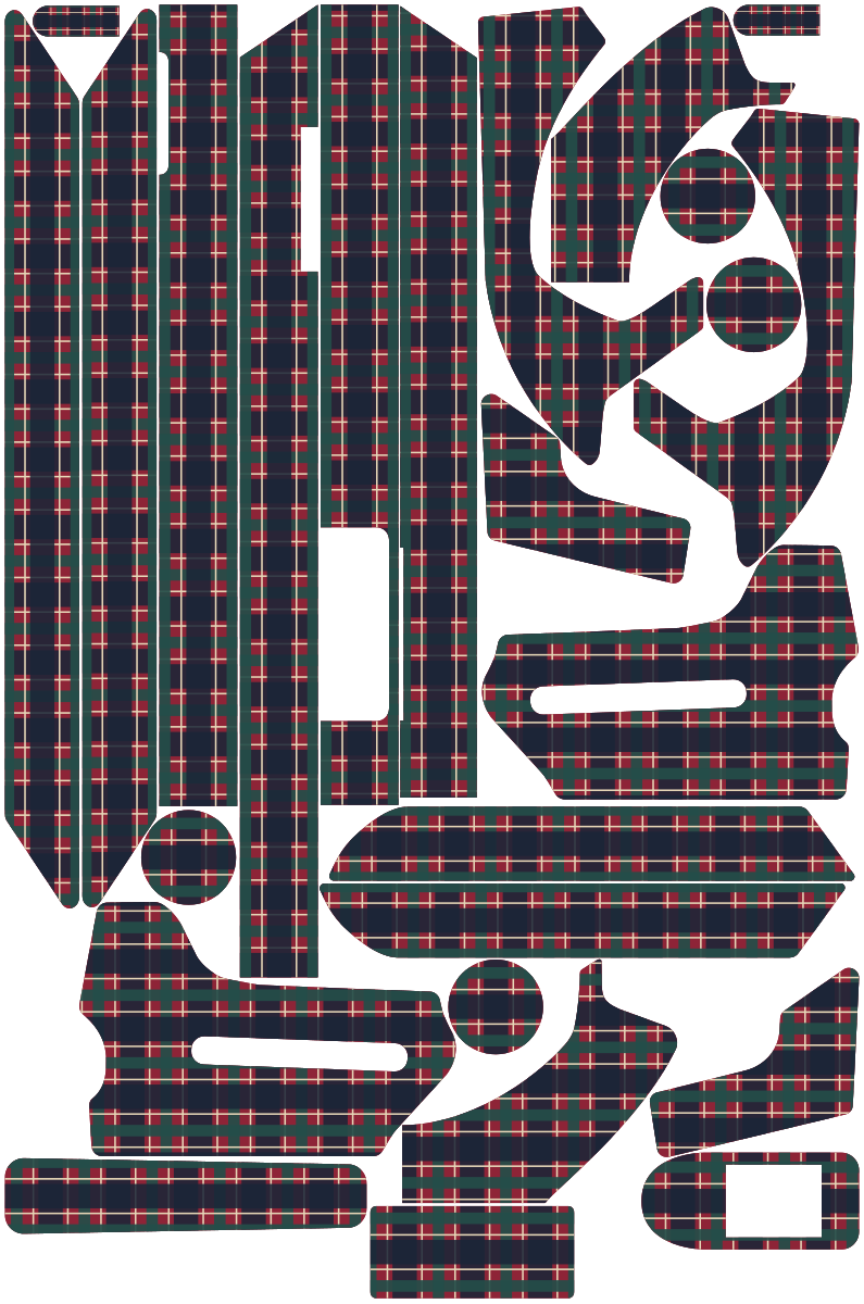 TARTAN CLUB für Segway Ninebot MAX G3: 25 Originalteile des Skin-Sets.