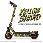 YELLOW SHARD Skin für Segway Ninebot MAX G3. Felgenaufkleber separat erhältlich.