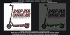 240P RED CAMOUFLAGE · SEGWAY NINEBOT MAX G2 – Original bei Tag und simulierter grüner Nachleuchteffekt; Effekt simuliert; Scooter nicht enthalten. Bitte kläre vor der Nutzung im öffentlichen Straßenverkehr bei der örtlich zuständigen Behörde, ob diese Folie an deinem E-Scooter zulässig ist.