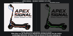 APEX SIGNAL · SEGWAY NINEBOT ZT3 PRO – Original bei Tag und simulierter grüner Nachleuchteffekt; Effekt simuliert; Scooter nicht enthalten. Bitte kläre vor der Nutzung im öffentlichen Straßenverkehr bei der örtlich zuständigen Behörde, ob diese Folie an deinem E-Scooter zulässig ist.