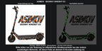 ASIMOV · SEGWAY NINEBOT E3 – Original bei Tag und simulierter grüner Nachleuchteffekt; Effekt simuliert; Scooter nicht enthalten. Bitte kläre vor der Nutzung im öffentlichen Straßenverkehr bei der örtlich zuständigen Behörde, ob diese Folie an deinem E-Scooter zulässig ist.