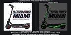 Electric Power Miami / Segway Ninebot MAX G3: Originaldesign bei Tag und simulierter grüner Nachteffekt ausschließlich auf Skinflächen. Scooter nicht enthalten. Konzept; Bitte kläre vor der Nutzung im öffentlichen Straßenverkehr bei der örtlich zuständigen Behörde, ob diese Folie an deinem E-Scooter zulässig ist.