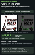 Glow-Materialoption für Electric Power Red / Segway Ninebot F3: +29,99 Euro Aufpreis pro Skin-Set. Skin separat im selben Warenkorb; Scooter nicht enthalten. Nachteffekt simuliert; Bitte kläre vor der Nutzung im öffentlichen Straßenverkehr bei der örtlich zuständigen Behörde, ob diese Folie an deinem E-Scooter zulässig ist.