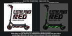 Electric Power Red / VMAX NEW VX4: Originaldesign bei Tag und simulierter grüner Nachteffekt ausschließlich auf Skinflächen. Scooter nicht enthalten. Konzept; Bitte kläre vor der Nutzung im öffentlichen Straßenverkehr bei der örtlich zuständigen Behörde, ob diese Folie an deinem E-Scooter zulässig ist.