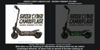 GREEN CYBER CAMOUFLAGE · SEGWAY NINEBOT ZT3 PRO – Original bei Tag und simulierter grüner Nachleuchteffekt; Effekt simuliert; Scooter nicht enthalten. Bitte kläre vor der Nutzung im öffentlichen Straßenverkehr bei der örtlich zuständigen Behörde, ob diese Folie an deinem E-Scooter zulässig ist.