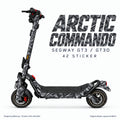 ARCTIC COMMANDO Skin am Segway GT3D – Designvisualisierung, Felgenaufkleber separat