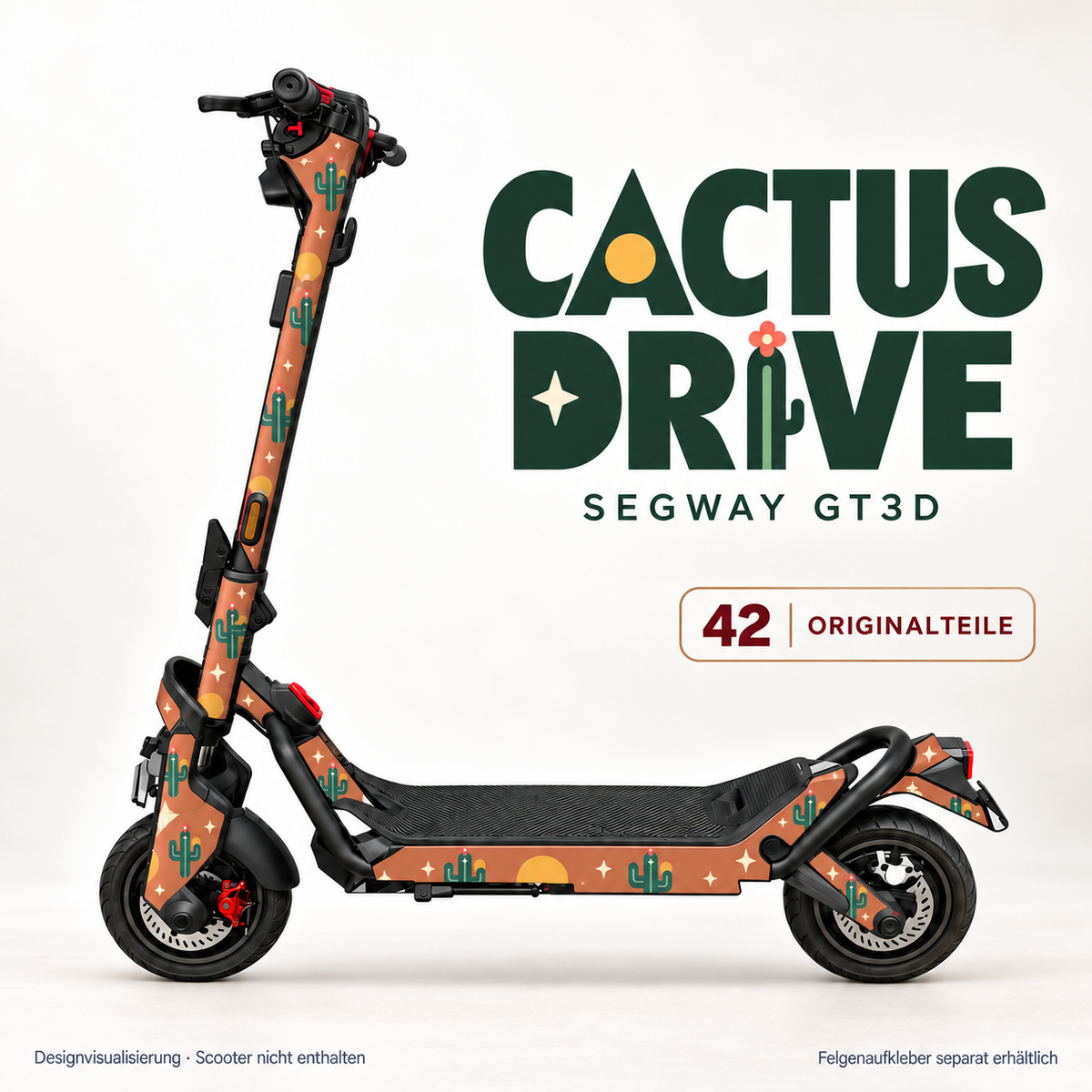 CACTUS DRIVE Skin für Segway GT3D. Felgenaufkleber separat erhältlich.